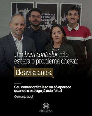 Post da Medeiros Gestão de Negócios: equipe da contabilidade